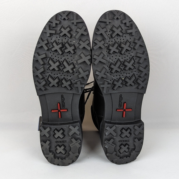 Geox Nevegal Amphibiox Waterproof Leather Combat Ankle Boot Black EU41 10.5 NIB - Picture 10 of 14